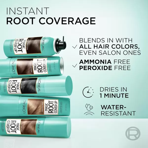 imageLOreal Paris Root Cover Up Temporary Gray Concealer Spray Hair Color Spray with Filling ampamp Thickening Coverage Dark Brown Pack of 2 Packaging May VaryMedium Brown