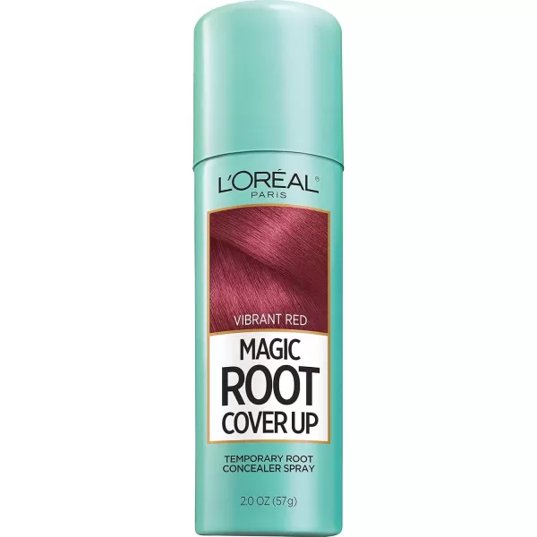 imageLOreal Paris Root Cover Up Temporary Gray Concealer Spray Hair Color Spray with Filling ampamp Thickening Coverage Dark Brown Pack of 2 Packaging May VaryVibrant Red