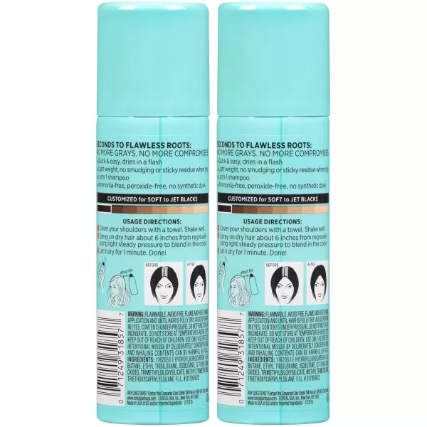 imageLOreal Paris Root Cover Up Temporary Gray Concealer Spray Hair Color Spray with Filling ampamp Thickening Coverage Dark Brown Pack of 2 Packaging May VaryBlack