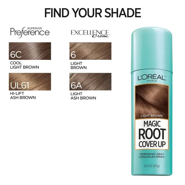 imageLOreal Paris Root Cover Up Temporary Gray Concealer Spray Hair Color Spray with Filling ampamp Thickening Coverage Dark Brown Pack of 2 Packaging May VaryLight Brown