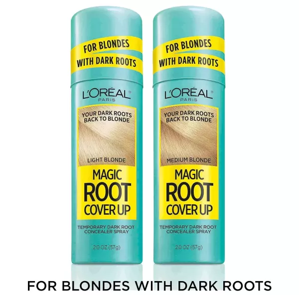 imageLOreal Paris Root Cover Up Temporary Gray Concealer Spray Hair Color Spray with Filling ampamp Thickening Coverage Dark Brown Pack of 2 Packaging May VaryMedium Blonde