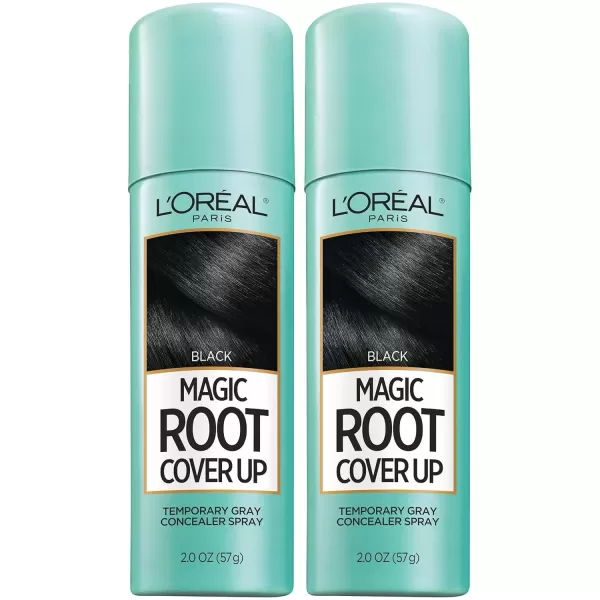 imageLOreal Paris Root Cover Up Temporary Gray Concealer Spray Hair Color Spray with Filling ampamp Thickening Coverage Dark Brown Pack of 2 Packaging May VaryBlack
