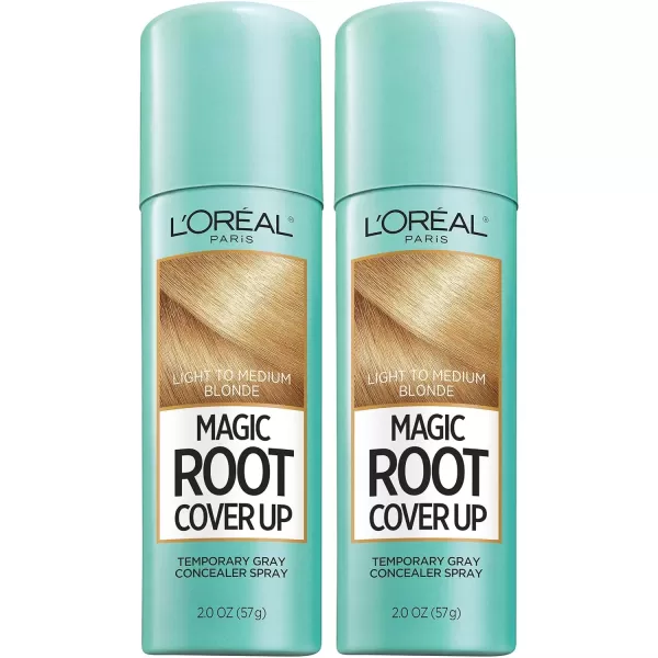 imageLOreal Paris Root Cover Up Temporary Gray Concealer Spray Hair Color Spray with Filling ampamp Thickening Coverage Dark Brown Pack of 2 Packaging May VaryMedium Blonde