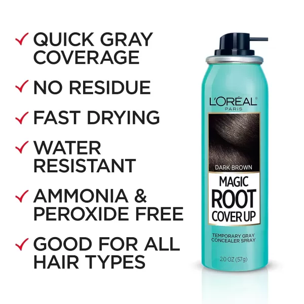 imageLOreal Paris Root Cover Up Temporary Gray Concealer Spray Hair Color Spray with Filling ampamp Thickening Coverage Dark Brown Pack of 2 Packaging May VaryMedium Blonde