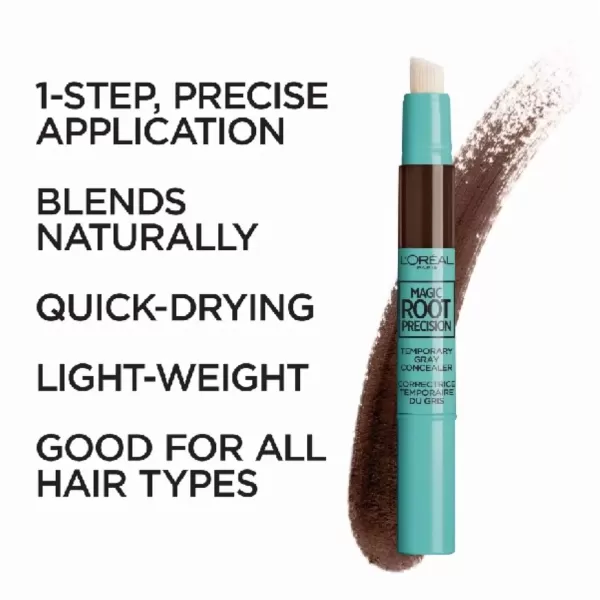 imageLOreal Paris Magic Root Precision Temporary Gray Hair Color Concealer Brush 5 Medium Brown 005 fl oz5 Medium Brown