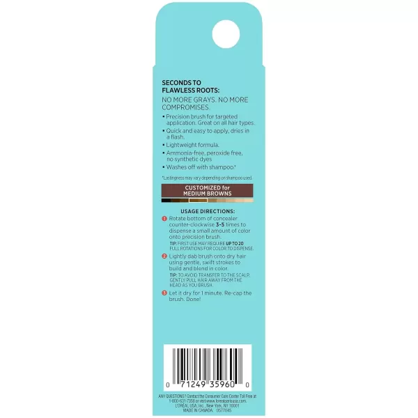 imageLOreal Paris Magic Root Precision Temporary Gray Hair Color Concealer Brush 5 Medium Brown 005 fl oz5 Medium Brown