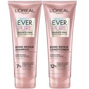 imageLOreal Paris EverPure SulfateFree Vegan Hair Care Kit  Shampoo and Conditioner to Strengthen and Repair Hair Bonds Packaging May VaryShampoo  Conditioner Set