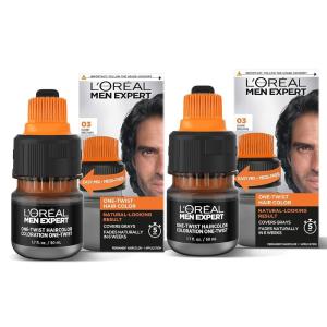 imageLOreal Paris Men Expert One Twist Mess Free Permanent Hair Color Mens Hair Dye to Cover Grays Easy Mix Ammonia Free Application Light Medium Brown 05 1 Application Kit03 Dark BrownH45