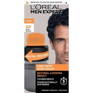 imageLOreal Paris Men Expert One Twist Mess Free Permanent Hair Color Mens Hair Dye to Cover Grays Easy Mix Ammonia Free Application Light Medium Brown 05 1 Application Kit02 Real BlackH55