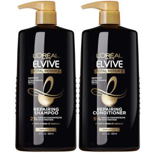 imageLOreal Paris Elvive Total Repair 5 Repairing Shampoo and Conditioner for Damaged Hair 28 Ounce Set of 2Floral