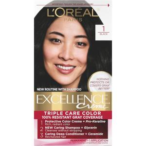 imageLOreal Paris Excellence Creme Permanent Hair Color 4 Dark Brown 100 percent Gray Coverage Hair Dye Pack of 11 Black