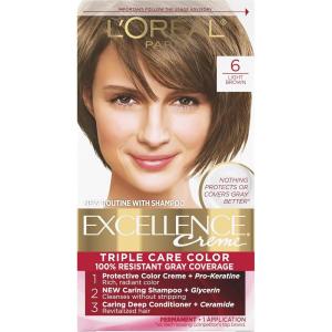 imageLOreal Paris Excellence Creme Permanent Hair Color 4 Dark Brown 100 percent Gray Coverage Hair Dye Pack of 16 Light Brown