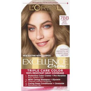 imageLOreal Paris Excellence Creme Permanent Hair Color 4 Dark Brown 100 percent Gray Coverage Hair Dye Pack of 17BB Dark Beige Blonde