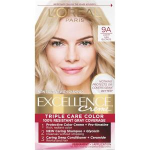 imageLOreal Paris Excellence Creme Permanent Hair Color 4 Dark Brown 100 percent Gray Coverage Hair Dye Pack of 19A Light Ash Blonde