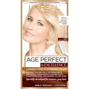 imageLOreal Paris Age Perfect Permanent Hair Color 9N Light Natural Blonde 1 kit10G Very Light Soft Golden Blonde