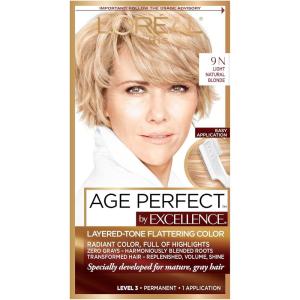 imageLOreal Paris Age Perfect Permanent Hair Color 9N Light Natural Blonde 1 kit9N Light Natural Blonde