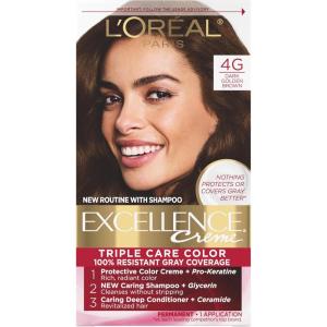 imageLOreal Paris Excellence Crme Permanent Hair Color 4A Dark Ash Brown Pack of 34G Dark Golden Brown