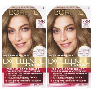 imageLOreal Paris Excellence Crme Permanent Hair Color 4A Dark Ash Brown Pack of 37BB Dark Beige Blonde