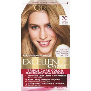 imageLOreal Paris Excellence Crme Permanent Hair Color 4A Dark Ash Brown Pack of 37G Dark Golden Blonde