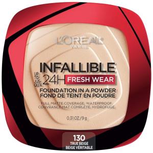 imageLOral Paris Makeup Infallible Fresh Wear Foundation in a Powder Up to 24H Wear Waterproof Ivory 031 ozTrue Beige