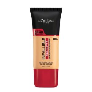 imageLOreal Paris K1828700 Infallible ProMatte Liquid Longwear Foundation Makeup 102 Shell Beige 1 Fl Oz104 Golden Beige