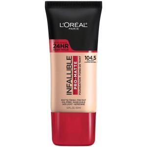 imageLOreal Paris K1828700 Infallible ProMatte Liquid Longwear Foundation Makeup 102 Shell Beige 1 Fl Oz1045 Nude Buff