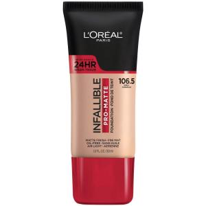 imageLOreal Paris K1828700 Infallible ProMatte Liquid Longwear Foundation Makeup 102 Shell Beige 1 Fl Oz1065 Shell