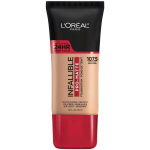 imageLOreal Paris K1828700 Infallible ProMatte Liquid Longwear Foundation Makeup 102 Shell Beige 1 Fl Oz1075 Ivory Beige