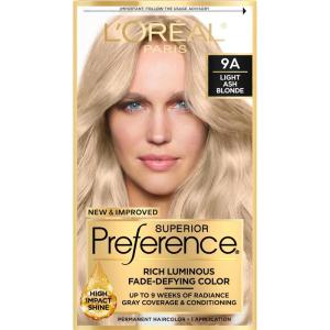imageLOreal Paris Superior Preference Luminous FadeDefying Permanent Hair Color Hair Dye For Up to 9 Weeks of Radiance Medium Ash Brown 5A 1 Hair Dye Kit Pack of 29A Light Ash Blonde