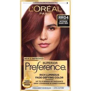 imageLOreal Paris Superior Preference Luminous FadeDefying Permanent Hair Color Hair Dye For Up to 9 Weeks of Radiance Medium Ash Brown 5A 1 Hair Dye Kit Pack of 2RR04 Intense Dark Red