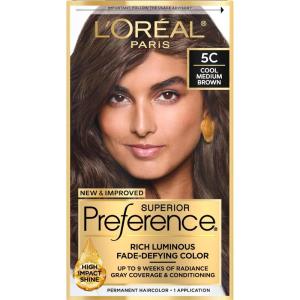 imageLOreal Paris Superior Preference Luminous FadeDefying Permanent Hair Color Hair Dye For Up to 9 Weeks of Radiance Medium Ash Brown 5A 1 Hair Dye Kit Pack of 25C Cool Medium Brown
