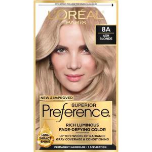 imageLOreal Paris Superior Preference Luminous FadeDefying Permanent Hair Color Hair Dye For Up to 9 Weeks of Radiance Medium Ash Brown 5A 1 Hair Dye Kit Pack of 28A Ash Blonde
