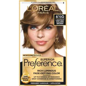 imageLOreal Paris Superior Preference Luminous FadeDefying Permanent Hair Color Hair Dye For Up to 9 Weeks of Radiance Medium Ash Brown 5A 1 Hair Dye Kit Pack of 265G Lightest Golden Brown