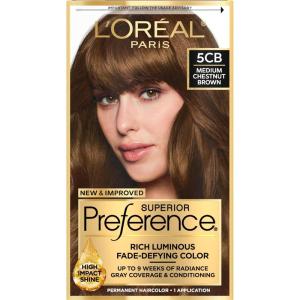 imageLOreal Paris Superior Preference Luminous FadeDefying Permanent Hair Color Hair Dye For Up to 9 Weeks of Radiance Medium Ash Brown 5A 1 Hair Dye Kit Pack of 25CB Medium Chestnut Brown