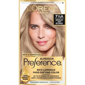 imageLOreal Paris Superior Preference Luminous FadeDefying Permanent Hair Color Hair Dye For Up to 9 Weeks of Radiance Medium Ash Brown 5A 1 Hair Dye Kit Pack of 275A Medium Ash Blonde