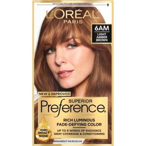 imageLOreal Paris Superior Preference Luminous FadeDefying Permanent Hair Color Hair Dye For Up to 9 Weeks of Radiance Medium Ash Brown 5A 1 Hair Dye Kit Pack of 26AM Light Amber Brown
