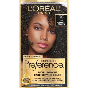 imageLOreal Paris Superior Preference Luminous FadeDefying Permanent Hair Color Hair Dye For Up to 9 Weeks of Radiance Medium Ash Brown 5A 1 Hair Dye Kit Pack of 23C Cool Darkest Brown