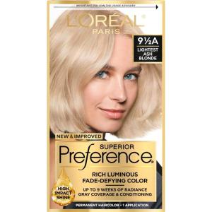 imageLOreal Paris Superior Preference Luminous FadeDefying Permanent Hair Color Hair Dye For Up to 9 Weeks of Radiance Medium Ash Brown 5A 1 Hair Dye Kit Pack of 295A Lightest Ash Blonde