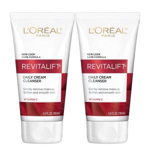 imageLOreal Paris Revitalift Daily Cream Cleanser Gentle Makeup Remover Face Wash with Vitamin C 5 fl oz Pack of 2Unscented