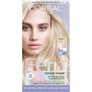 imageLOral Paris Feria Toner Long Lasting AntiBrass Hair Toner for Brunettes Vegan and AmmoniaFree Hair Care Formula Iced Brunette 1 KitIce Blonde