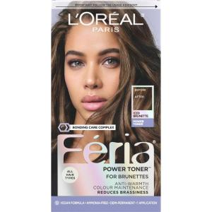imageLOral Paris Feria Toner Long Lasting AntiBrass Hair Toner for Brunettes Vegan and AmmoniaFree Hair Care Formula Iced Brunette 1 KitIced Brunette