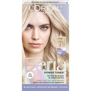 imageLOral Paris Feria Toner Long Lasting AntiBrass Hair Toner for Brunettes Vegan and AmmoniaFree Hair Care Formula Iced Brunette 1 KitPearl Blonde
