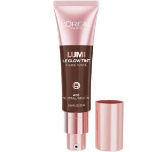 imageLOral Paris Lumi Le Glow Skin Tint Lightweight WaterBased Tinted Serum with FoundationLike Coverage Glow Illuminator Warm 220 085 Fl Oz420 Deep Neutral