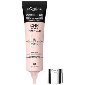 imageLOral Paris Prime Lab Up to 24H Pore Minimizer Face Primer Infused with AHA LHA BHA Complex to Smooth and Extend Makeup Wear 101 Fl Oz