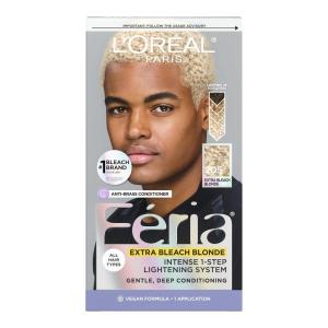 imageLOreal Paris Feria MultiFaceted Shimmering Permanent Hair Color 20 Black Leather Natural Black Pack of 1 Hair Dye205 Bleach Blonding Extra Bleach Blonde