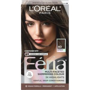 imageLOreal Paris Feria MultiFaceted Shimmering Permanent Hair Color 20 Black Leather Natural Black Pack of 1 Hair Dye40 Espresso