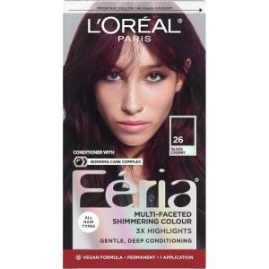 imageLOreal Paris Feria MultiFaceted Shimmering Permanent Hair Color High Intensity Hair Dye for 3X Highlights 26 Black Cherry Deepest Magenta 1 Hair Dye Kit