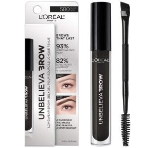 imageLOral Paris UnbelievaBrow Longwear Waterproof Tinted Brow Gel Smudgeresistant Transfer Proof Quick Drying Easy and quick application with precise brush Brunette 015 fl ozBlack