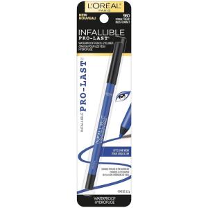 imageLOreal Paris Cosmetics Infallible ProLast Waterproof Pencil Eyeliner Black 0042 Ounce1 CountCobalt Blue