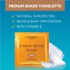imageLOreal Paris Sublime Bronze Self Tanning Towelettes StreakFree Natural Looking Tan 6 ct Pack of 2Medium